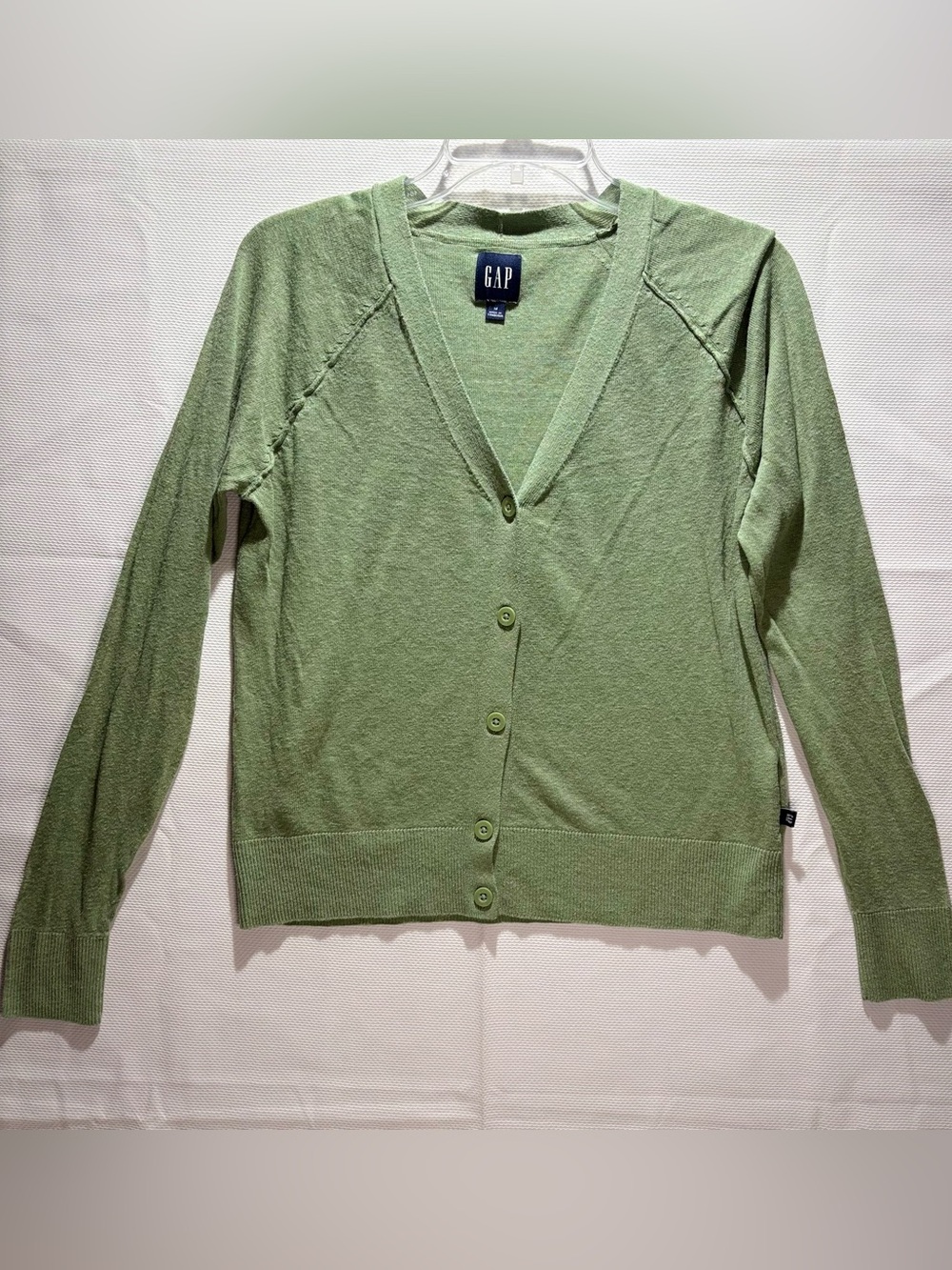 GAP Light Green V-Neck Button-Up Cardigan